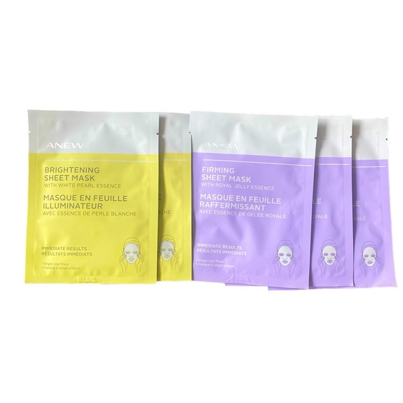 Avon Other - Avon 2 Anew Brightening Sheet Masks and 3 Anew Lifting Face Masks NEW